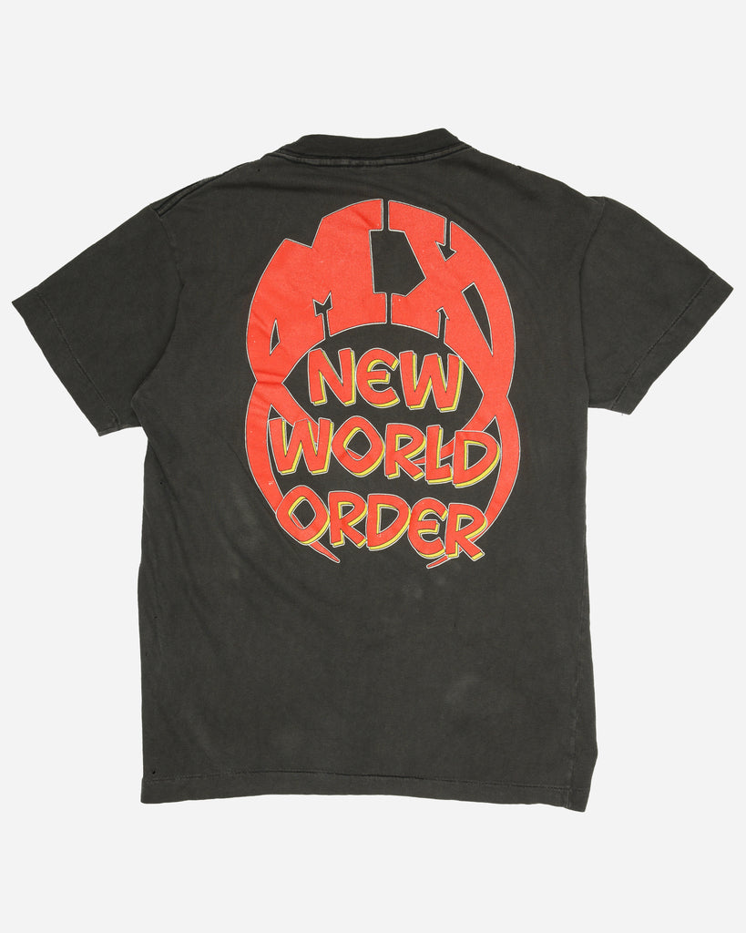 Single Stitched "New World Order" Faded & Distressed Tee - 1980s - back