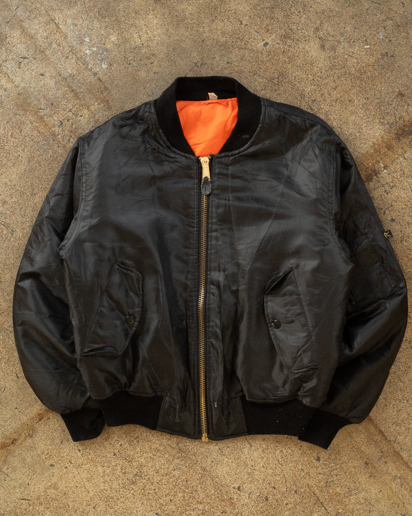 Black MA-1 Bomber Jacket - 1990s front photo