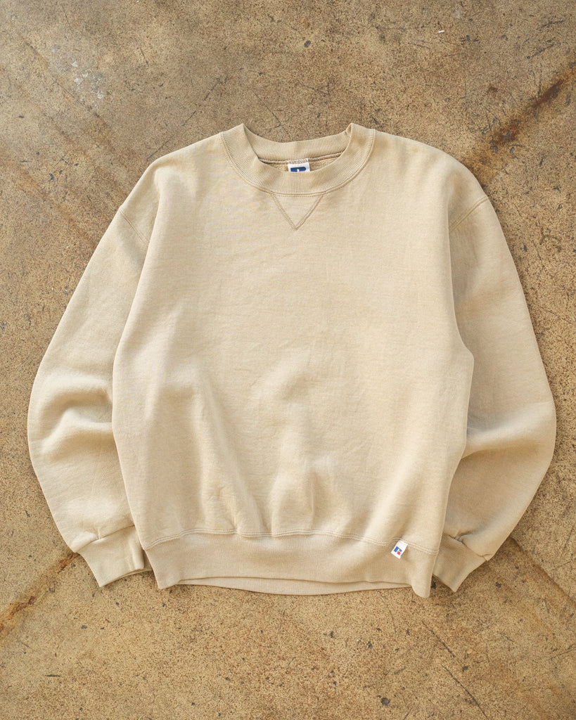 Russell Beige Crewneck Sweatshirt - 1990s front photo