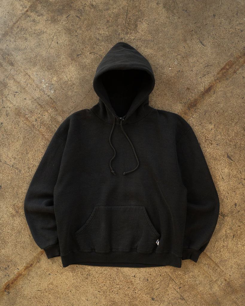 Russell Black Blank Crewneck Hooded Sweatshirt - 1990s front photo