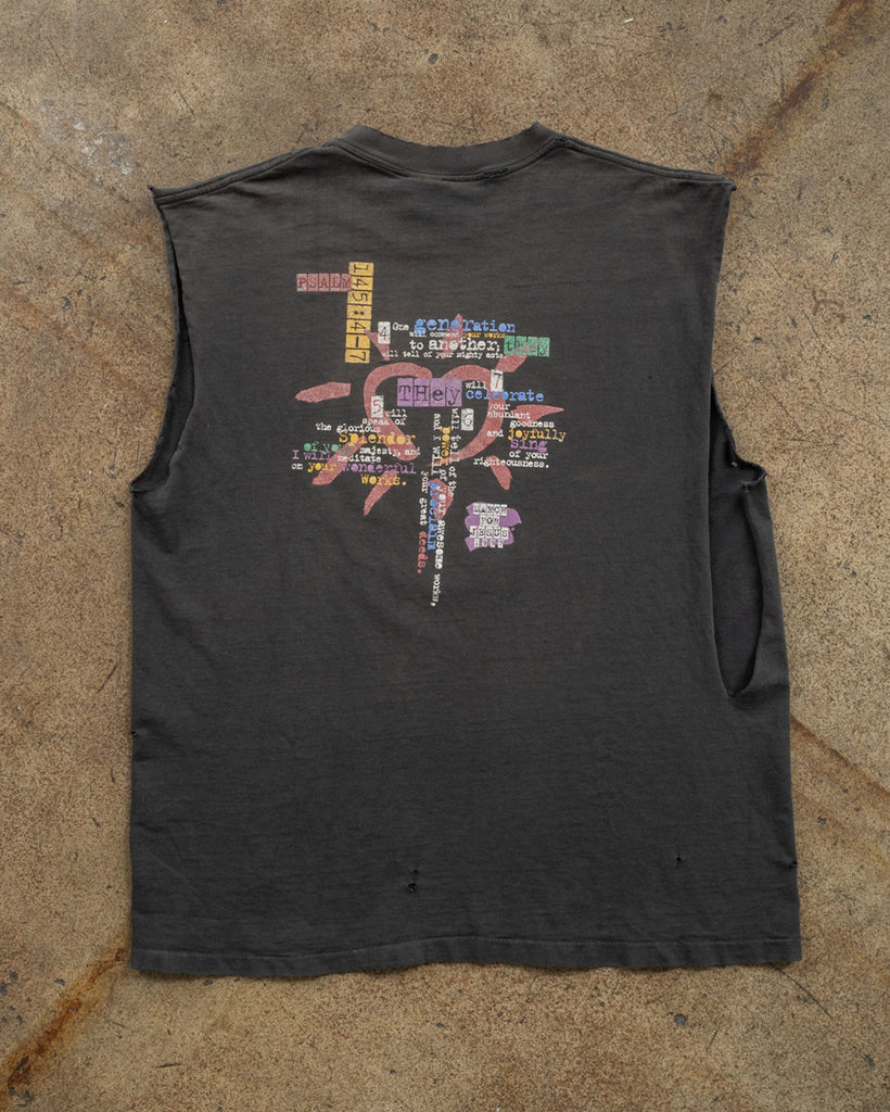 Single Stitched Faded & Thrashed Jesus Sleeveless Tee - 1990s - back
