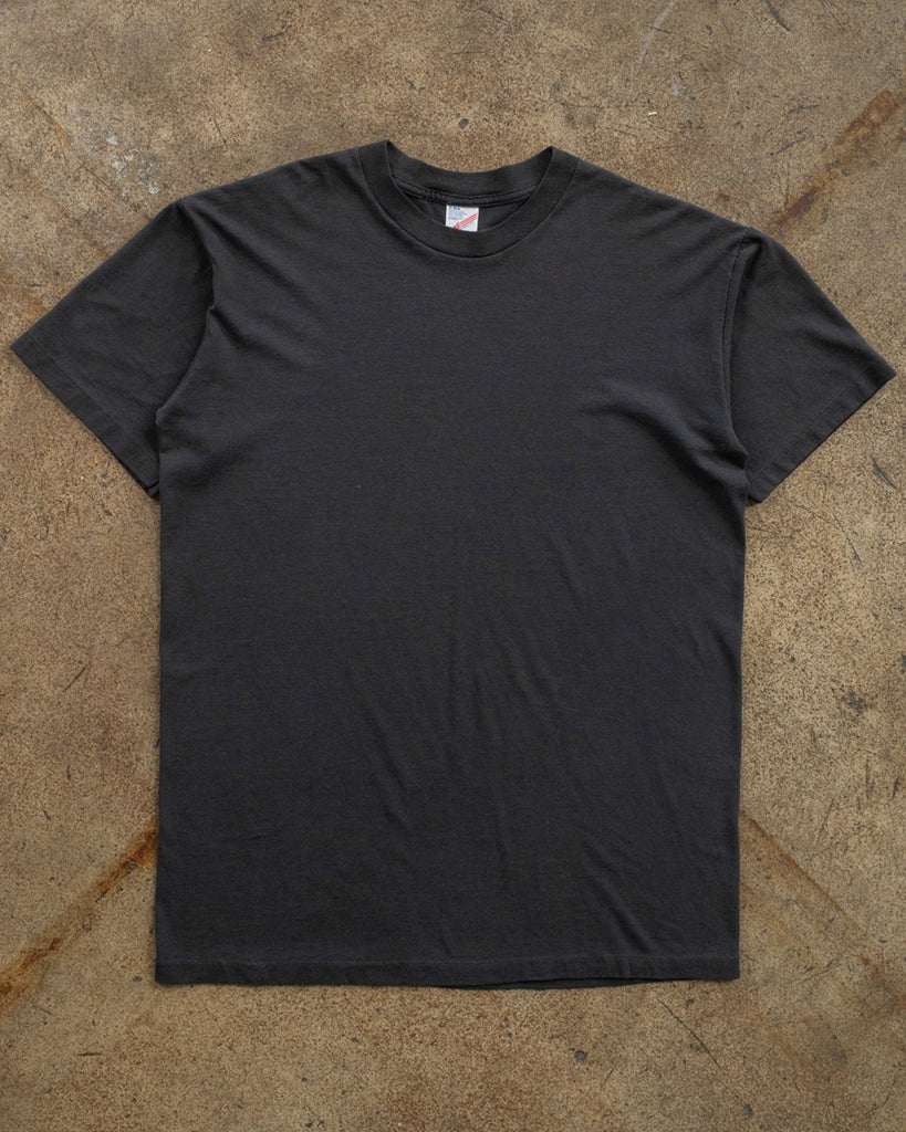 Single Stitched Faded Black Blank Tee - 1990s