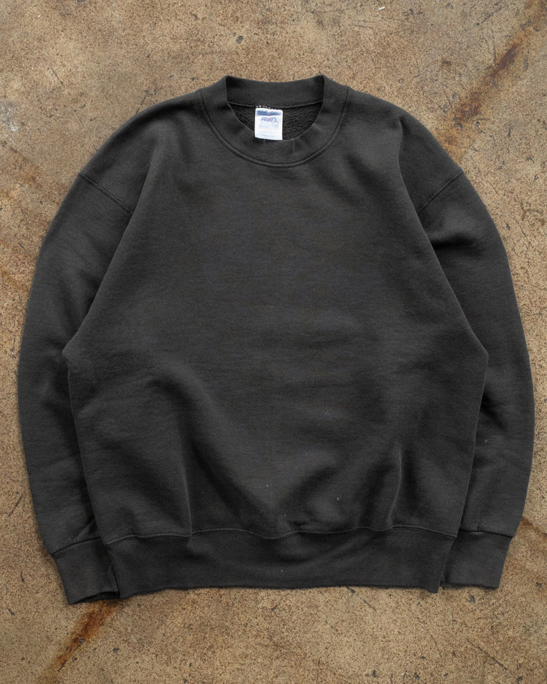 Faded Black Blank Crewneck Sweatshirt - 1990s