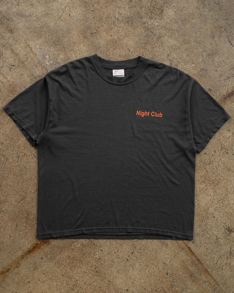 Faded Black "Night Club Having Fun While Getting It Done!" Tee - 1990s