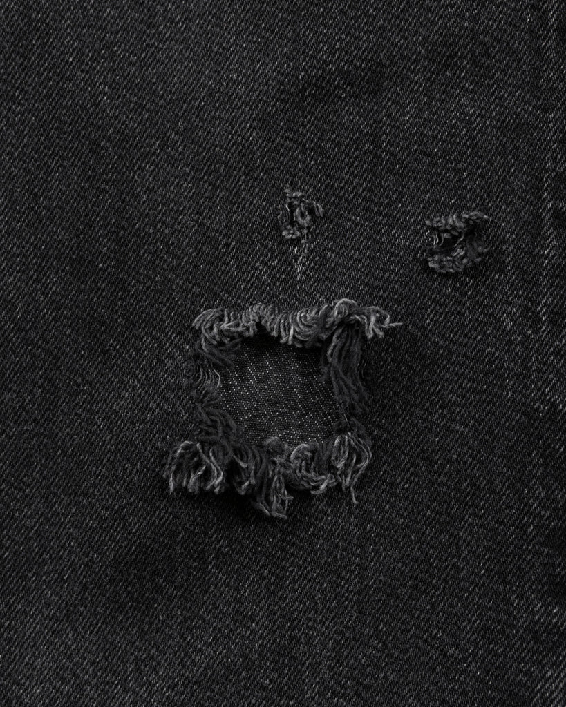 Levi's 501 Ash Black Painted & Distressed Jeans - 1990s - detail