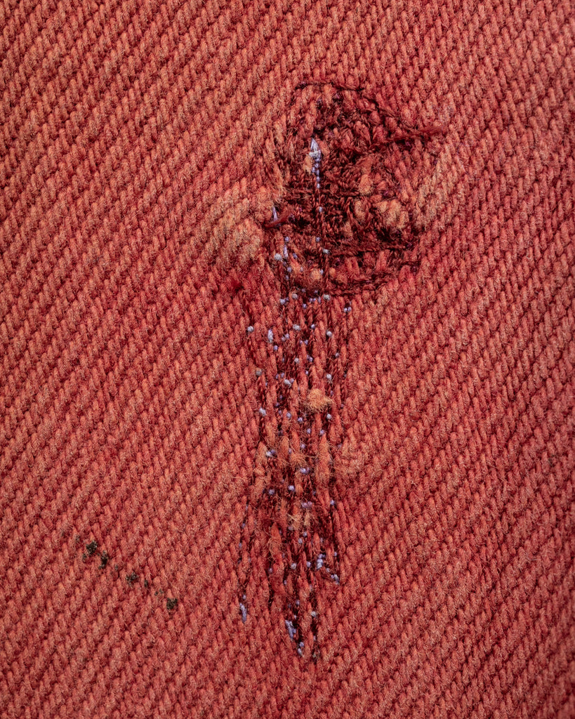 Levi's 501 Sun Faded Red Painted & Repaired Jeans - 1990s - detail