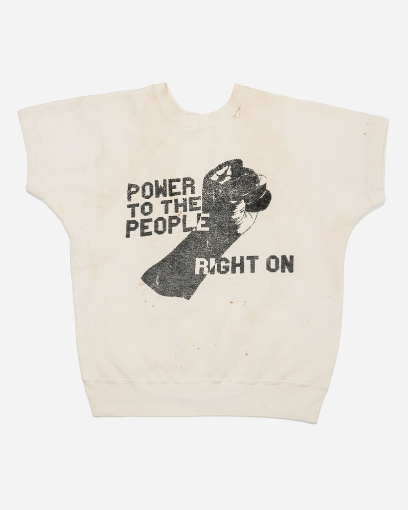 "Power To The People, Right On" Short-Sleeve Sweatshirt - 1960s/70s