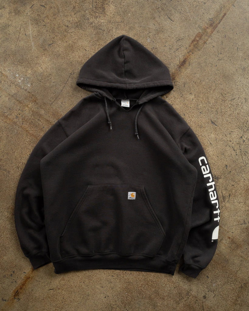 Carhartt Faded Black Hooded Sweatshirt - 1990s