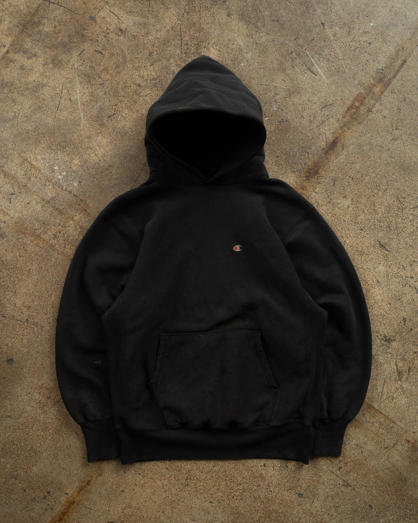 Champion Reverse Weave Distressed Hooded Sweatshirt - 1990s FRONT PHOTO