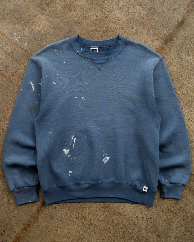 Russell Blue Painted Sweatshirt - 1990s FRONT PHOTO