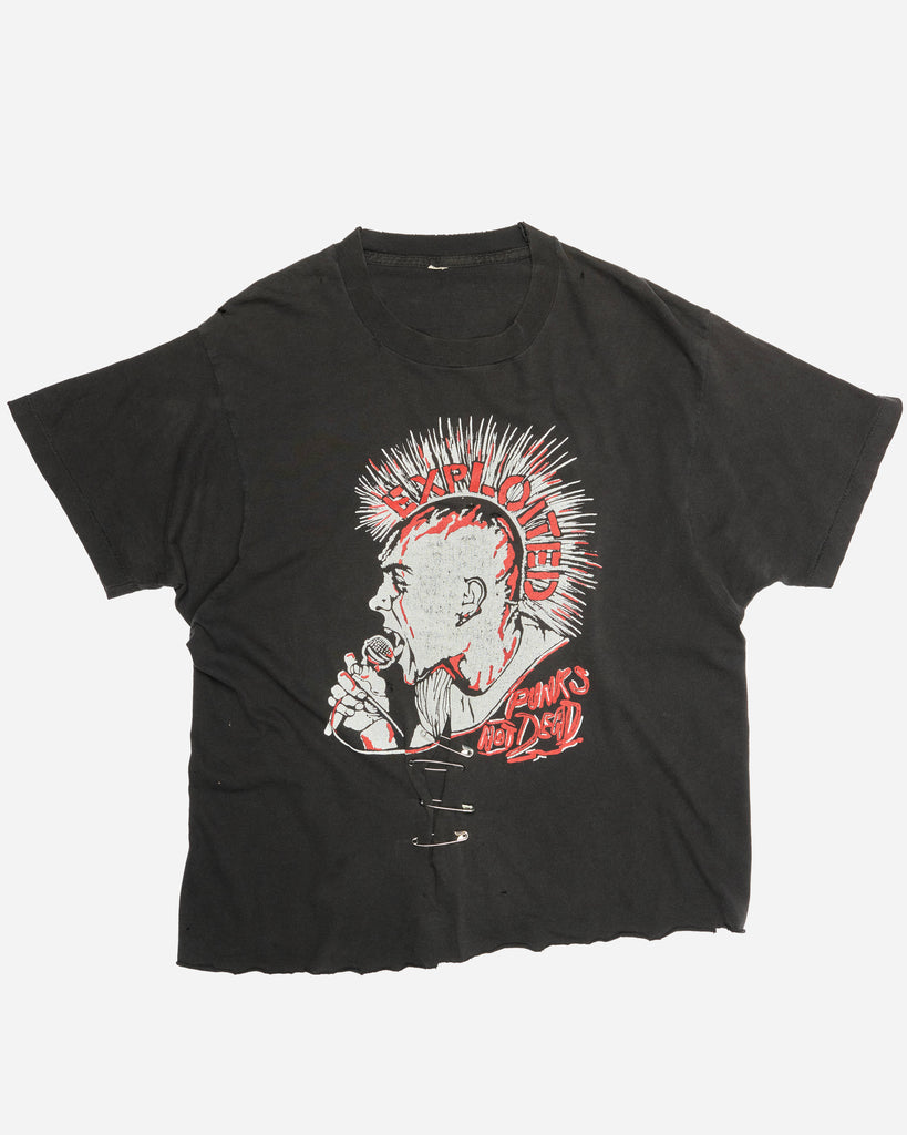 Single Stitched Exploited "Punks Not Dead" Cropped Tee - 1980s