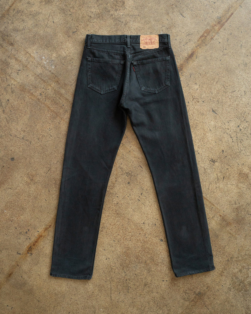 Levi's 501 Blue Black Distressed Jeans - 1990s BACK PHOTO