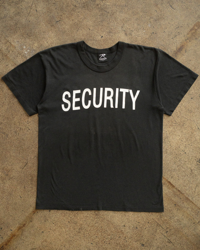 Single Stitched "Security" Mounted Collar Tee - 1990s FRONT PHOTO