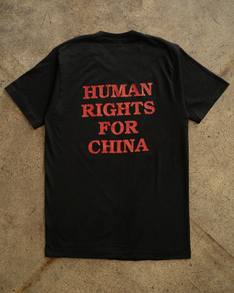 Single Stitched "Human Rights for China" Tee - 1990s BACK PHOTO
