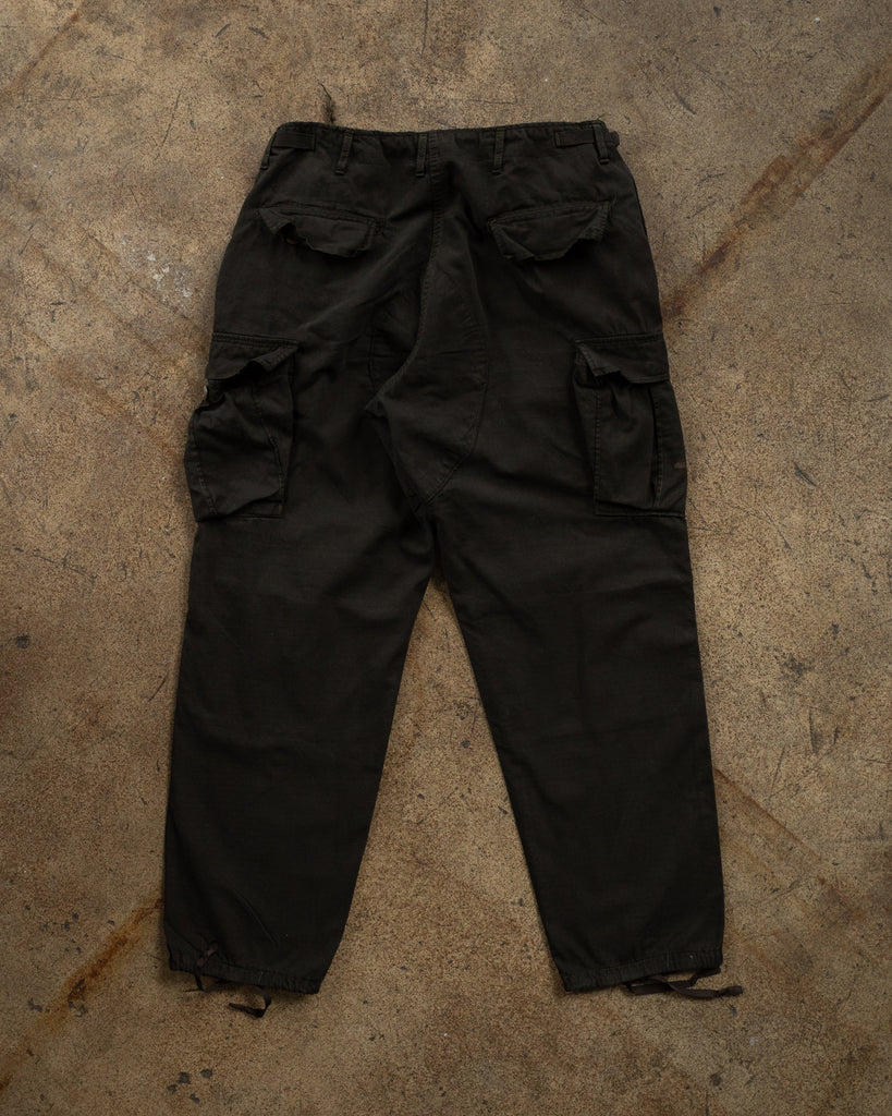 Over-Dyed Black Ripstop Nylon Cargo Pants - 1990s BACK PHOTO