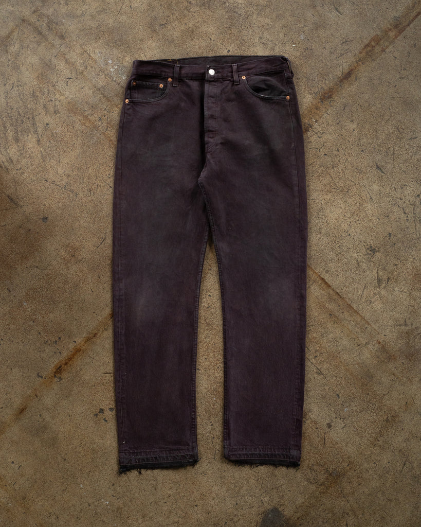 Levi's 501 Faded & Distressed Dark Purplee Jeans - 1990s
