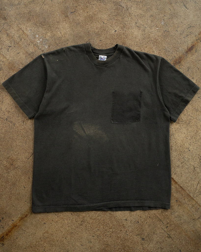 Single Stitched Black Blank Removed Pocket Tee - 1990s FRONT PHOTO