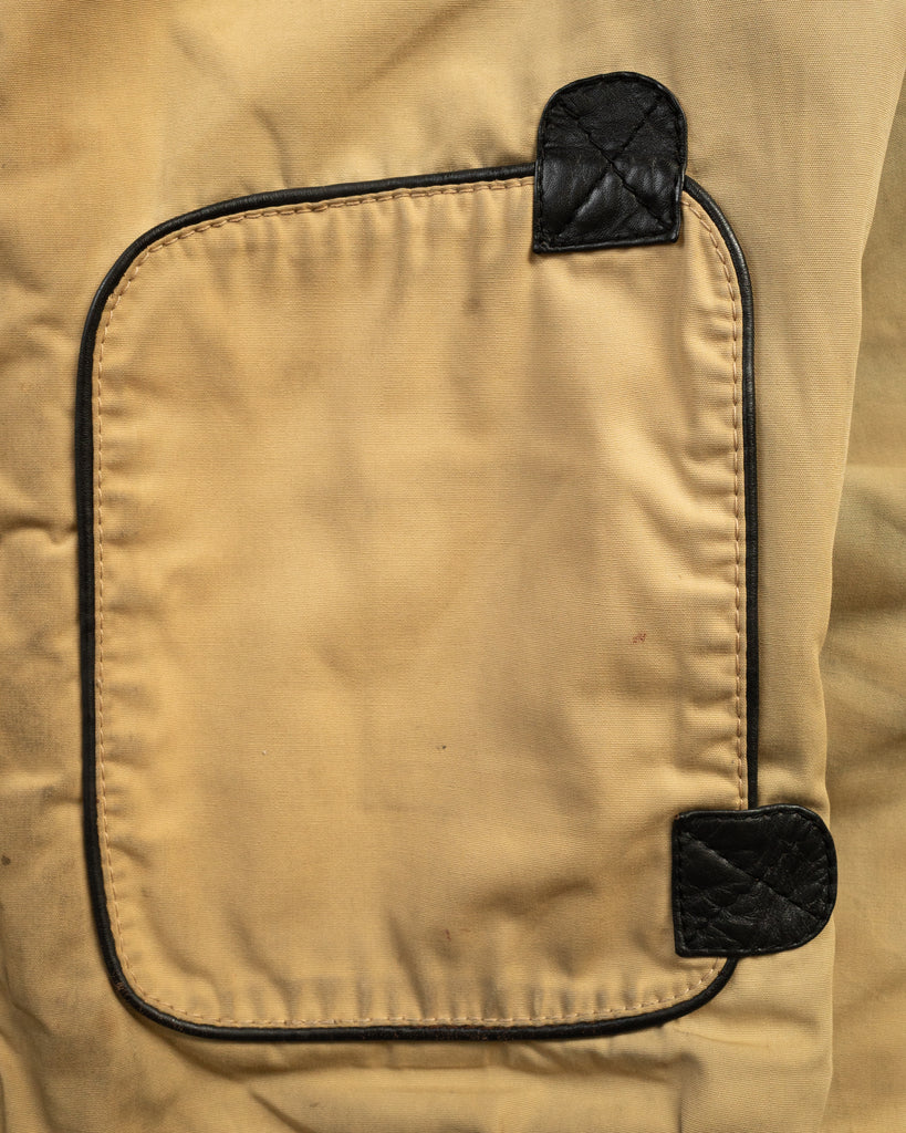 Black Leather Reversible Cafe Racer Jacket - 1960s - detail