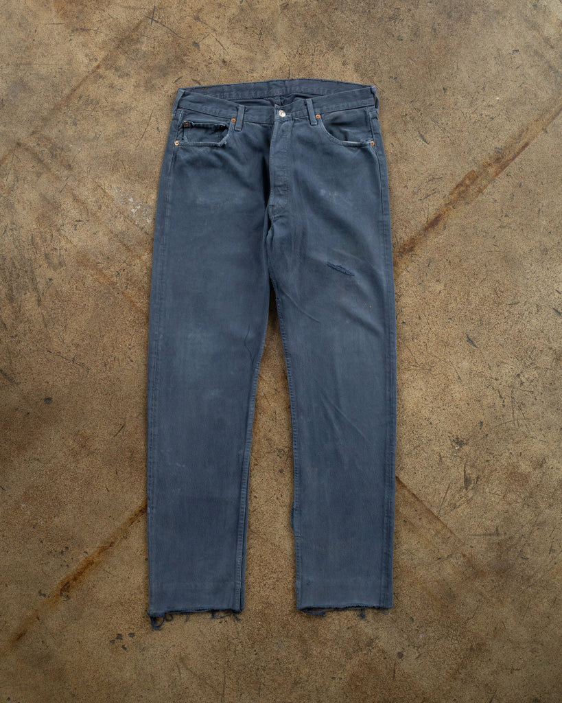 Levi's 501 Faded Blue Released Hem Jeans - 1990s FRONT PHOTO