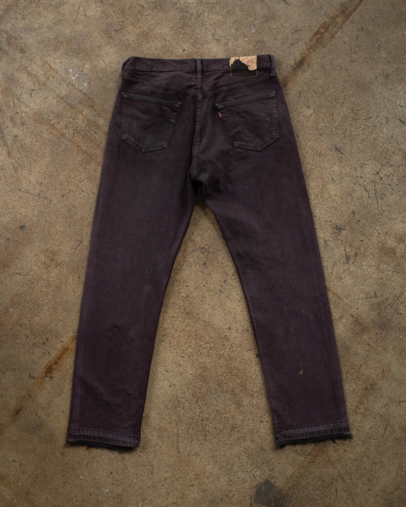 Levi's 501 Faded & Distressed Dark Purplee Jeans - 1990s - back