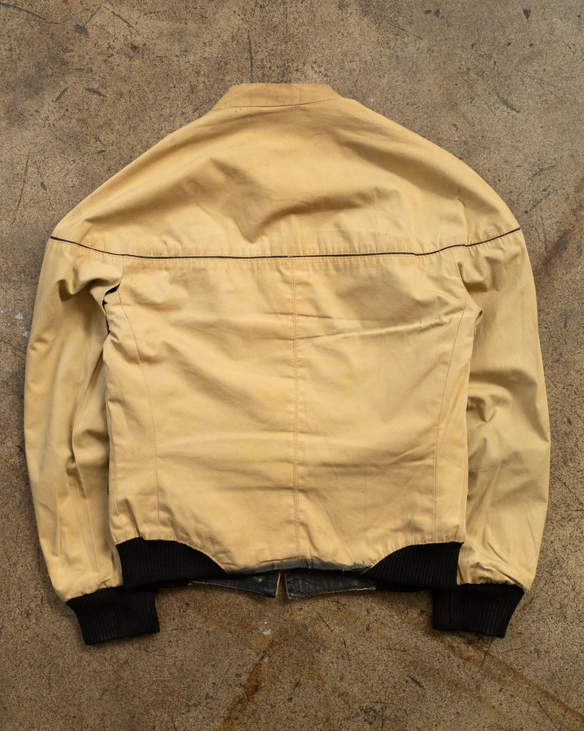 Black Leather Reversible Cafe Racer Jacket - 1960s - reverse back