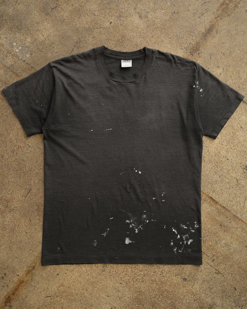 Sun Faded "Staff" Painted Tee - 1990s FRONT PHOTO