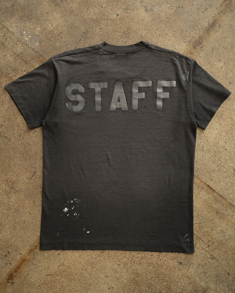 Sun Faded "Staff" Painted Tee - 1990s BACK PHOTO