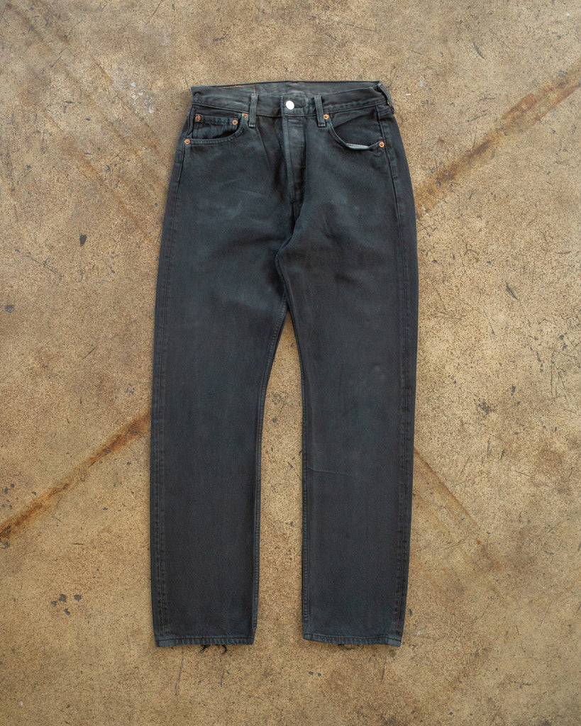 Levi's 501 Sun Faded Blue Black Jeans - 1990s front photo