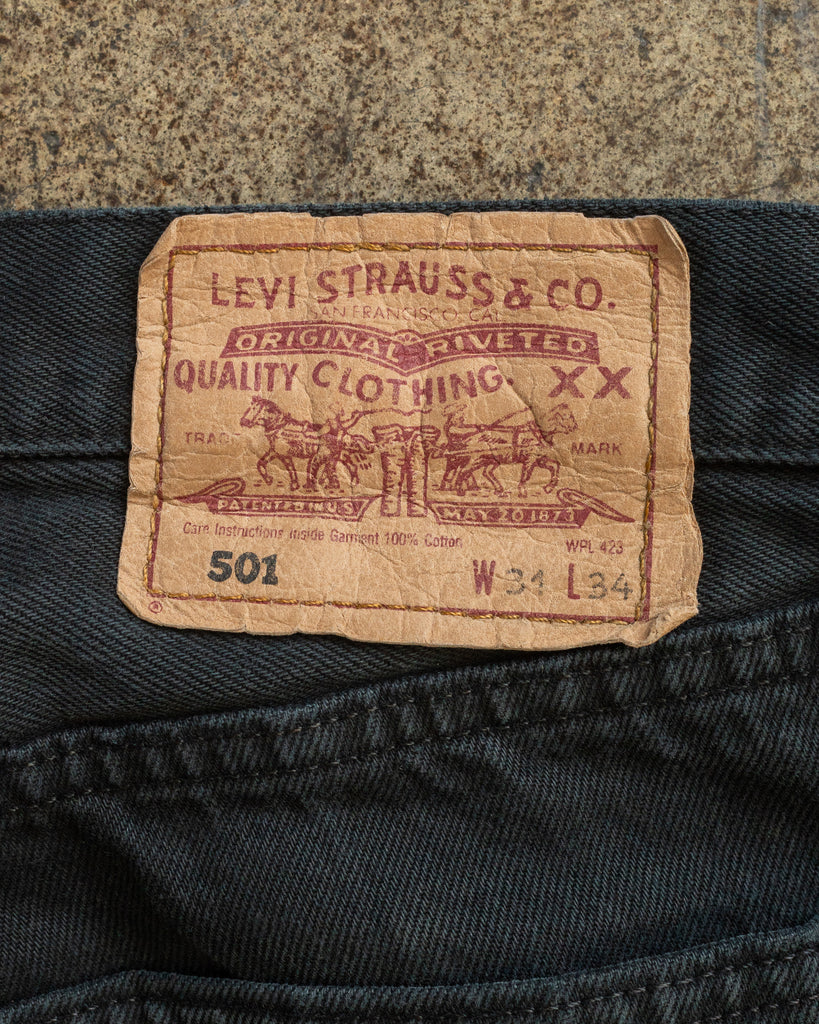 Levi's 501 Blue Black Jeans - 1990s TAG PHOTO