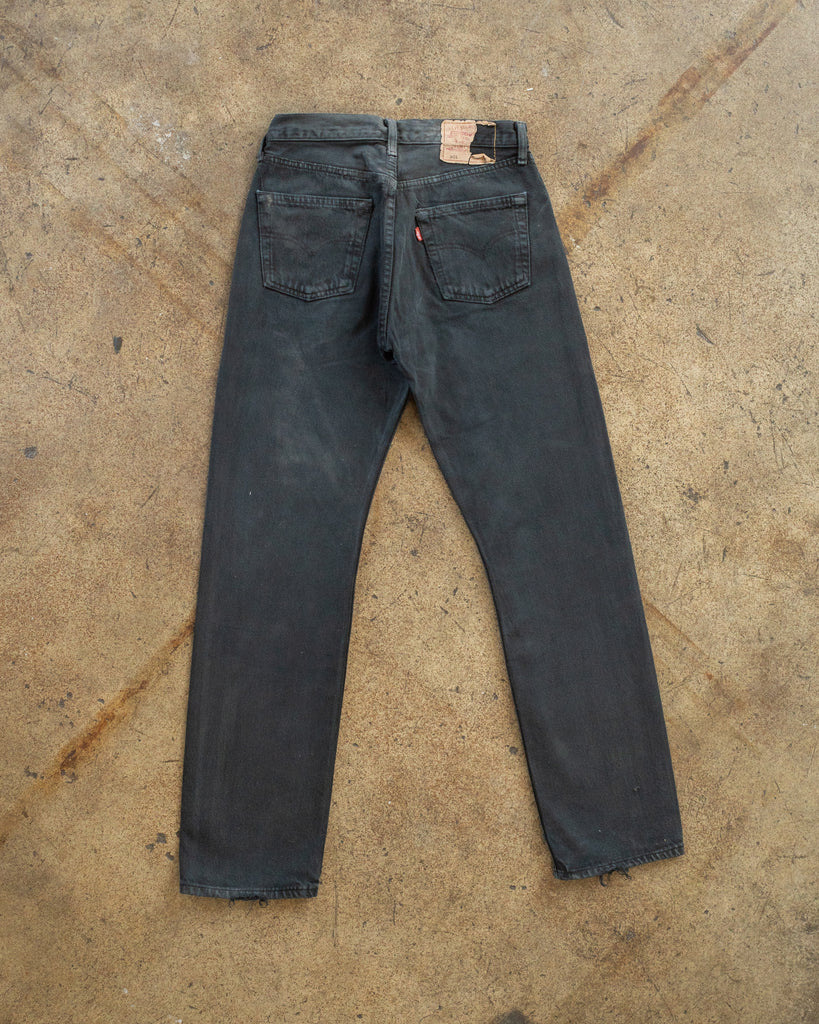 Levi's 501 Sun Faded Blue Black Jeans - 1990s back photo