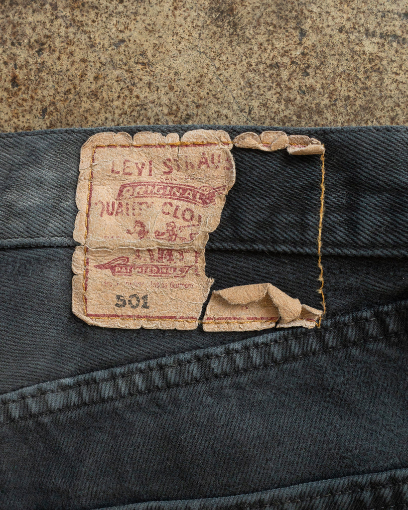 Levi's 501 Sun Faded Blue Black Jeans - 1990s tag photo