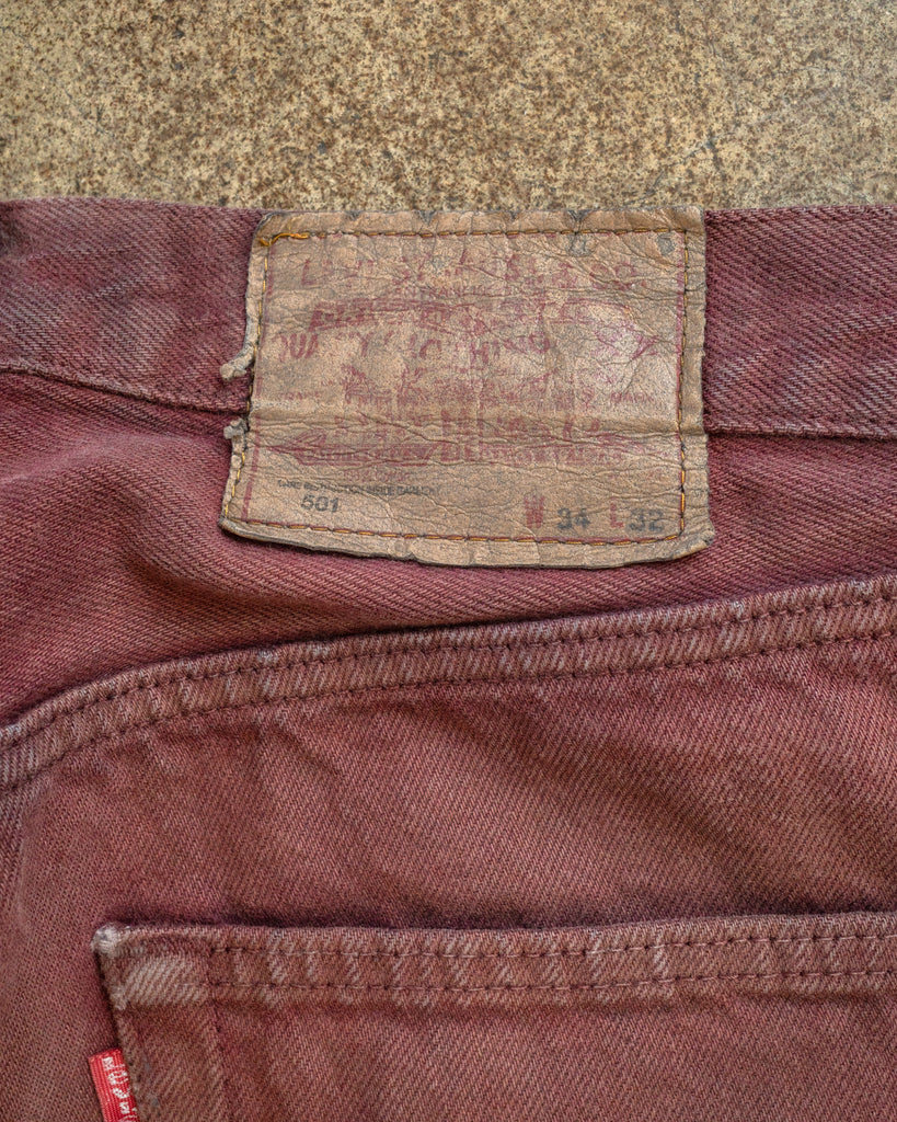 Levi's Sun Faded Red Jeans - 1990s tag photo