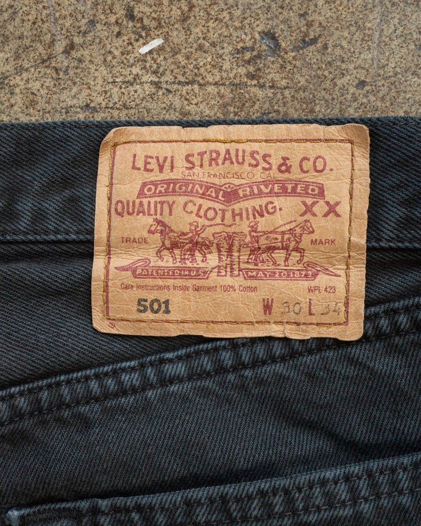 Levi's 501 Blue Black Jeans - 1990s tag photo