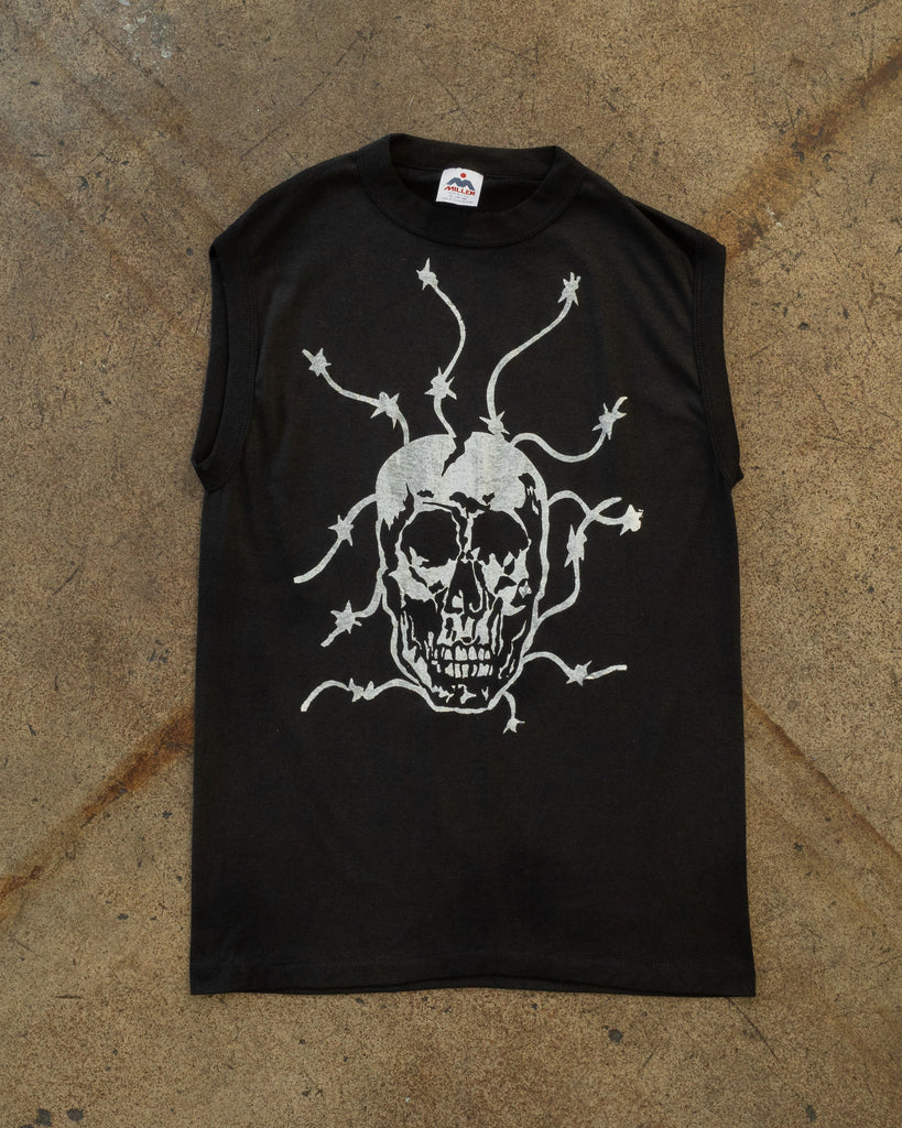 Single Stitched Skull & Barbed Wire Tank - 1980s