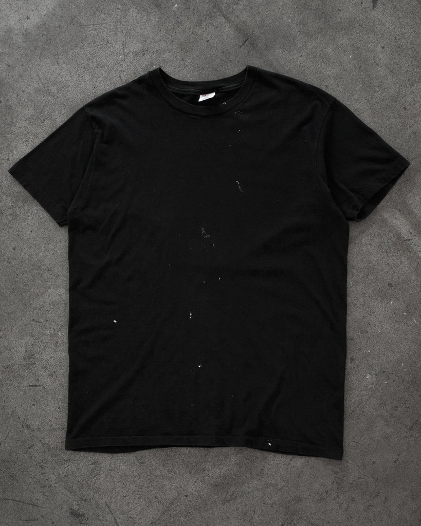 Black Blank Painted Tee - 1990s