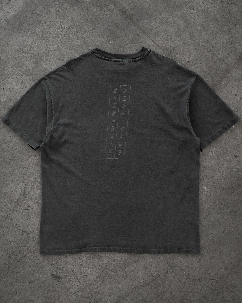 Hanes Beefy Faded Black "Sincerely Paul" Tee - 1990s - back