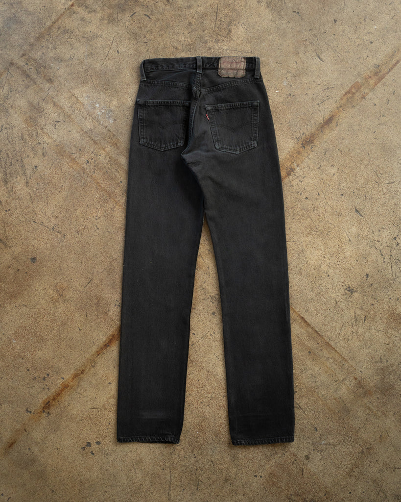 Levi's 501 Faded Black Repaired Jeans - 1990s - back 