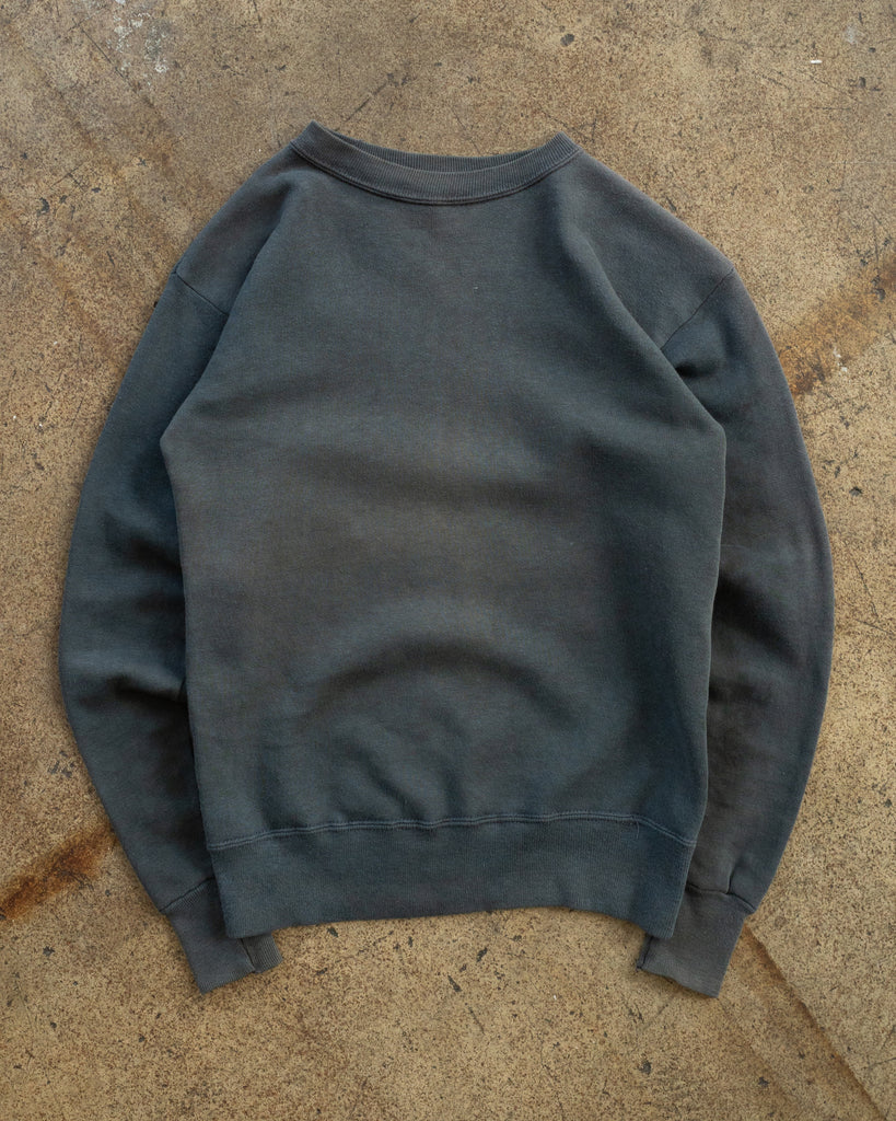 Faded Navy Blank Raglan Sweatshirt - 1960s/70s