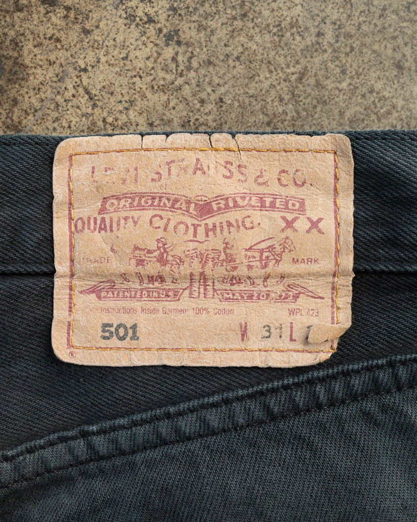Levi's 501 Sun Faded Navy Jeans - 1990s TAG PHOTO