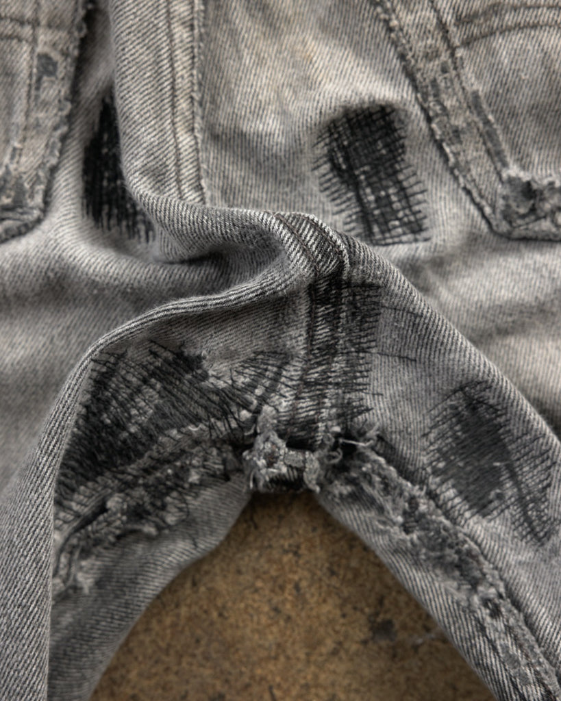 Levi's 501 Faded Ash Grey Jeans - 1990s - detail
