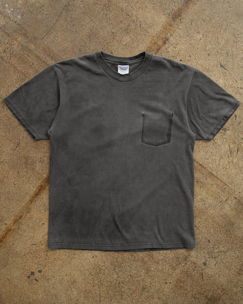Sun Faded Charcoal Hanes Beefy "LNL Machine Tools, Inc"  Tee - 1990s - front