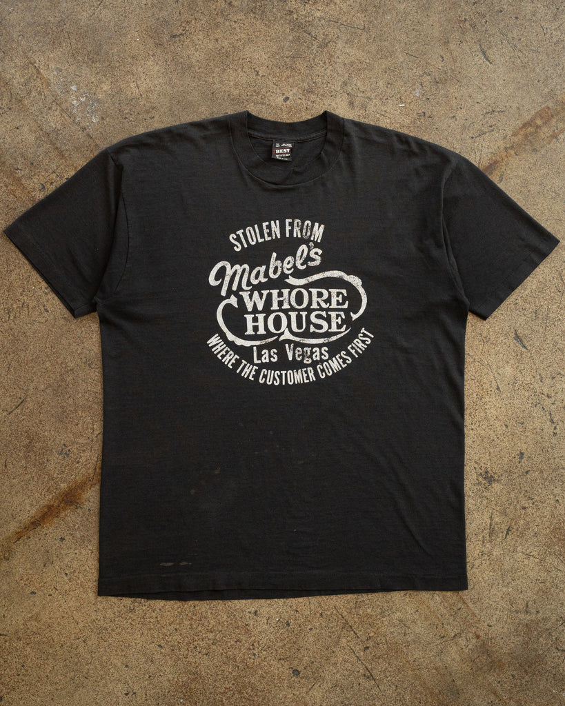 Single Stitched Faded "Mabel's Whore House Where The Customer Comes First Tee - 1990s