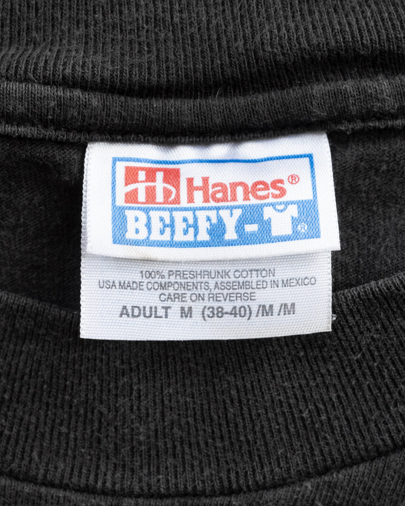 Hanes Beefy Faded Charcoal Long-Sleeve Boxy Tee - 1990s - tag