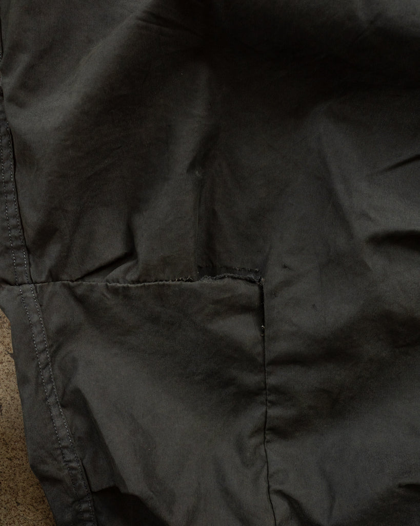 Overdyed Black Baggy Military Over-Pant - 1970s - rip