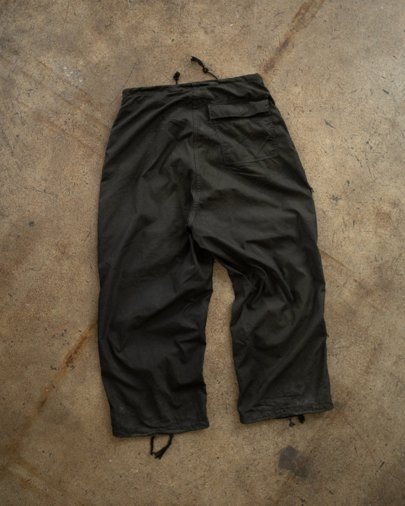 Overdyed Black Baggy Military Over-Pant - 1970s - back