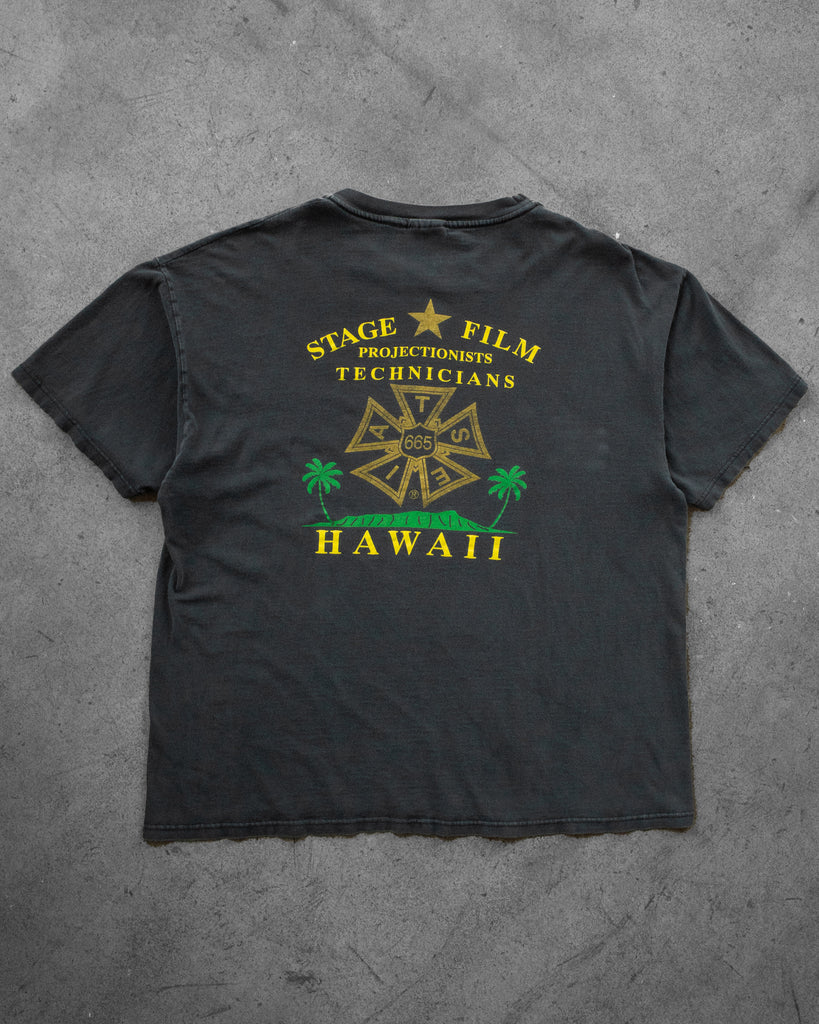 Faded Black "Projectionist Technicians" Tee - 1990s - back