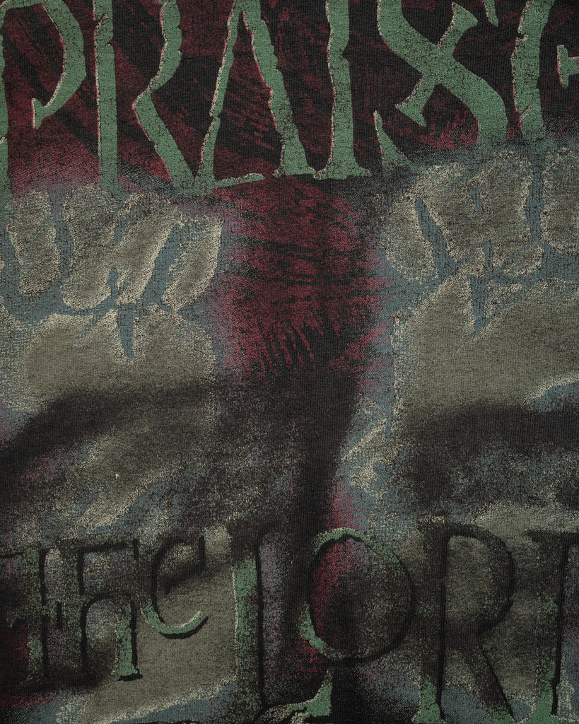 Single Stitched Faded "I Will Praise The Lord" Jesus Tee - 1990s - detail