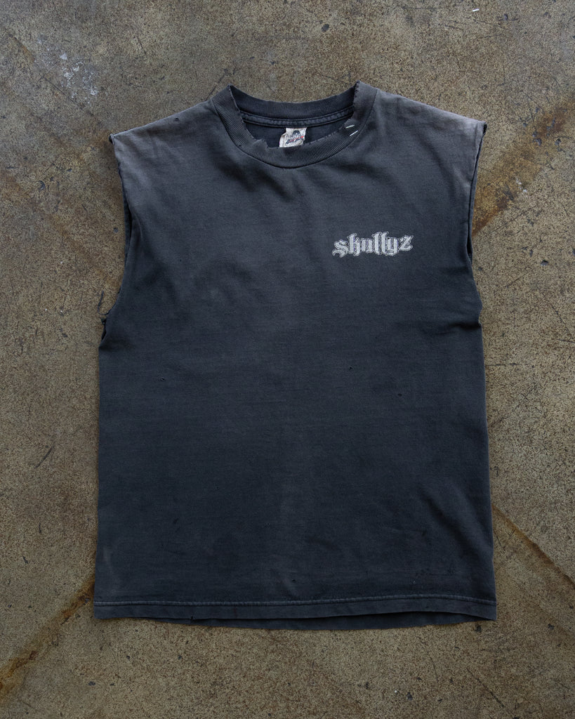 Sun Faded "Skullyz" Distressed Sleeveless Tee FRONT PHOTO