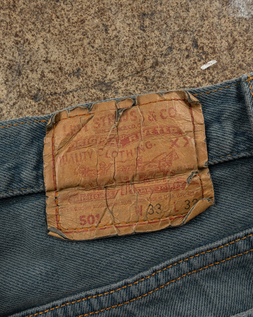 Levi's 501 Washed Blue Jeans - 1990s TAG PHOTO