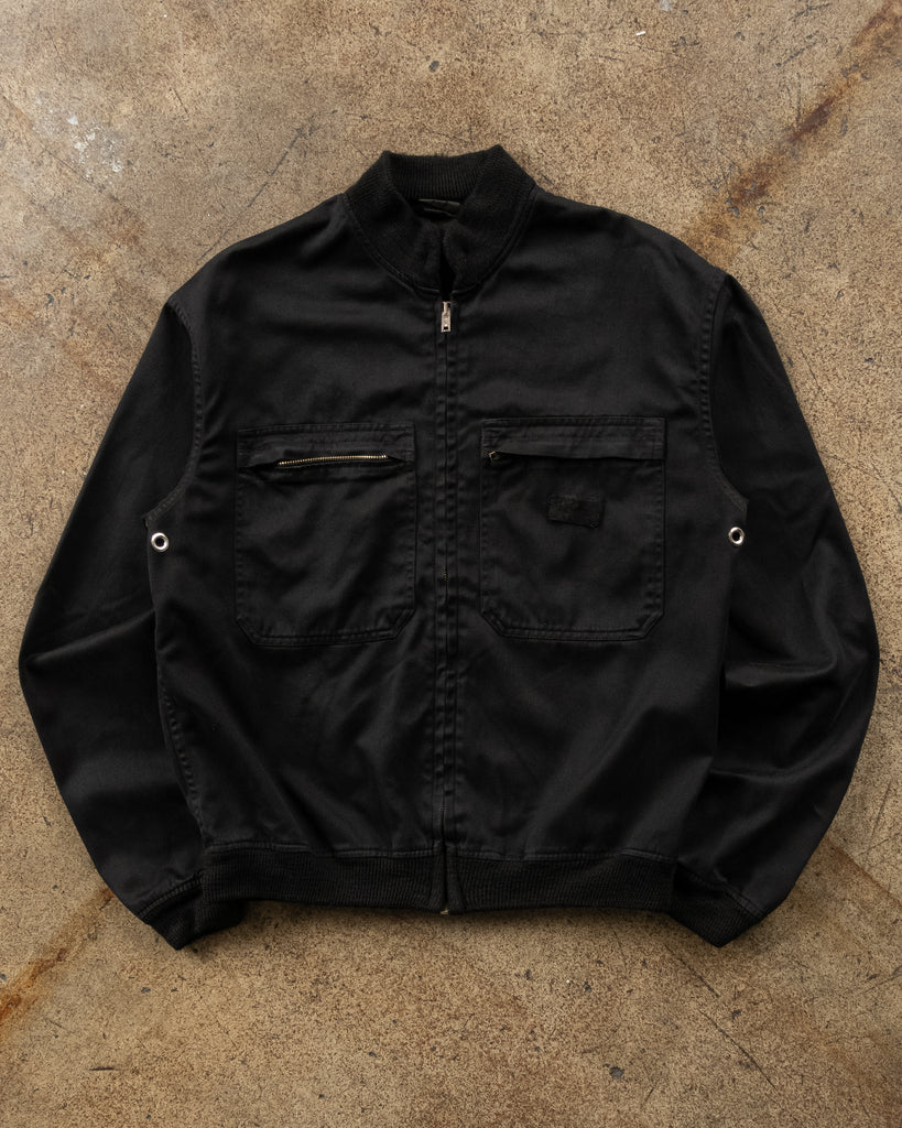 Black Bomber Jacket - 1980s FRONT PHOTO